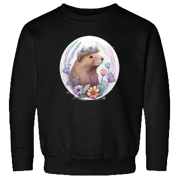 Discover Cute Watercolor Beaver Flower Crown Sweatshirts