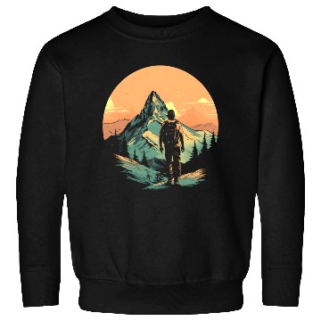 Discover Mountain Hiking Adventure Sunset Sweatshirts