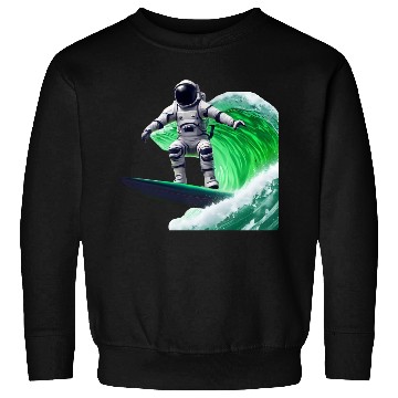 Discover Green waves surfing astronaut Sweatshirts