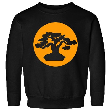 Discover Japanese Bonsai Tree with Orange Sunset Sweatshirts