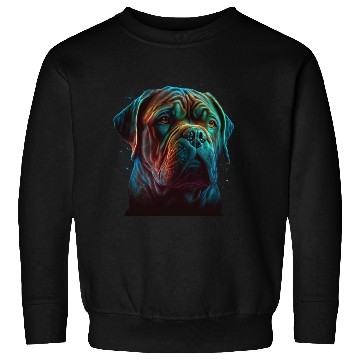 Discover AI-Generated Dogue de Bordeaux Neon Art Sweatshirts