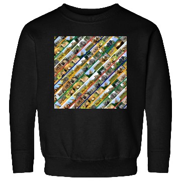 Discover Wildlife Stripe Multi Color Collage Sweatshirts