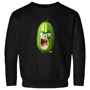 Discover A cucumber with angry face cartoon style Sweatshirts