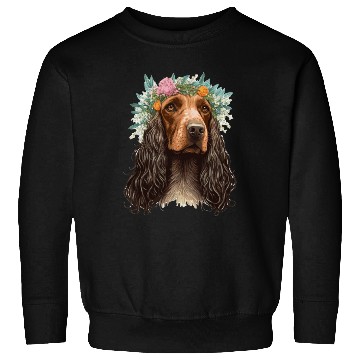 Discover English Cocker Spaniel Flower Crown Dog Breed Flor Sweatshirts
