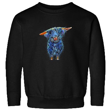 Discover Scottish Highland Cow Hairy Cow Cattle Farmer Cow Sweatshirts