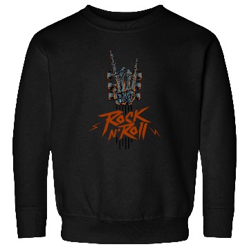 Discover Guitar Neck Skeleton Hand Rock And Roll Guitar Sweatshirts