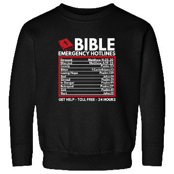 Discover Bible Emergency Numbers Christian Bible Jesus Sweatshirts