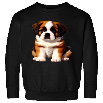 Discover Saint Bernard Puppy Awaiting Treats Sweatshirts