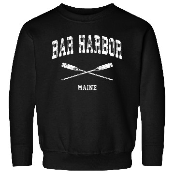 Discover Bar Harbor Maine Nautical Crossed Oars Sweatshirts