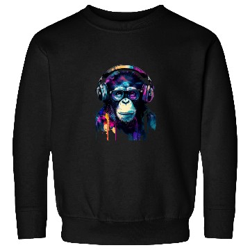 Discover Banksy DJ Monkey with Headphones Sweatshirts
