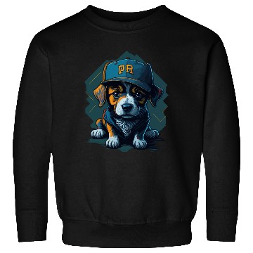 Discover Cute Border Collie Puppy Wearing Baseball Hat Sweatshirts