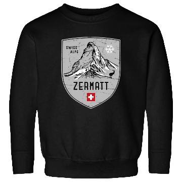 Discover Zermatt Matterhorn Mountain Switzerland Emblem Sweatshirts