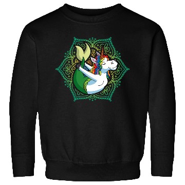 Discover Yoga Unicorn Mermaid Mandala Zen Meditate Meditati Sweatshirts