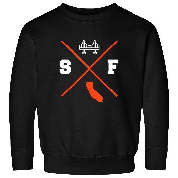 Discover Sf San Francisco California Orange Outline Sweatshirts