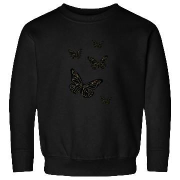 Discover Black glittery butterflies monarch Sweatshirts