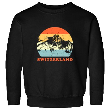 Discover Switzerland Mountain Throwback Vacation Sweatshirts