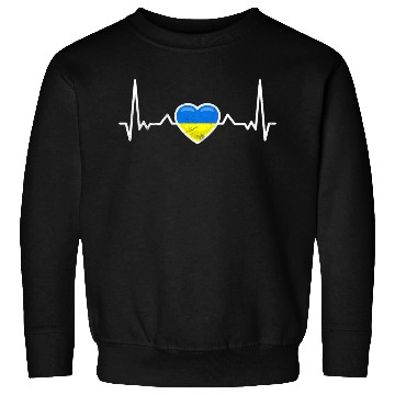 Discover Heartbeat Ukraine Heart Ukrainian Flag Sweatshirts