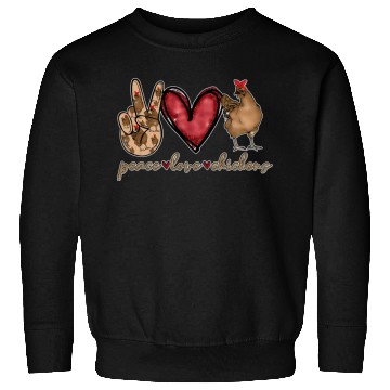 Discover Peace Love Chicken Gold Glitter For Chicken Farmer Sweatshirts