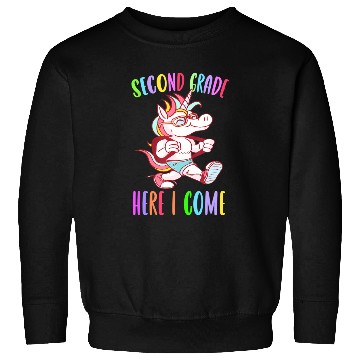 Discover Second Grade Here I Come Unicorn Rainbow Back to S Sweatshirts