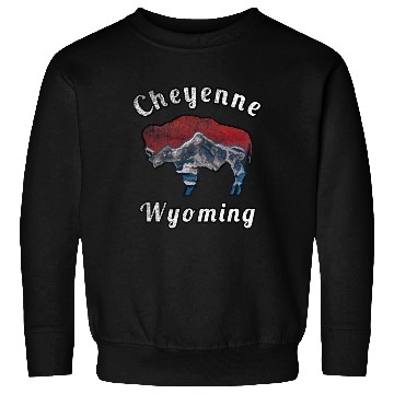 Discover Cheyenne Wyoming With Flag Themed Mountain Scenery Sweatshirts