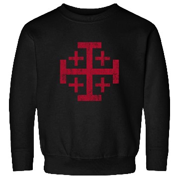 Discover Distressed Jerusalem Cross Knights Templar Sweatshirts