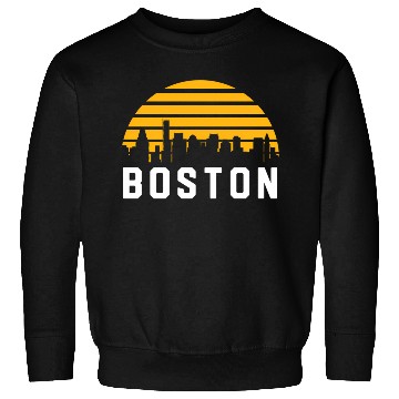 Discover Boston Massachusetts Cityscape Yellow Sweatshirts