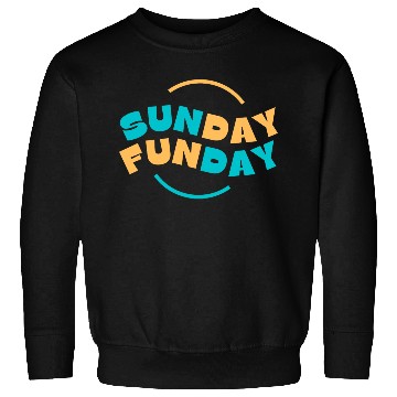 Discover Blue Yellow Sunday Funday Typography 1 Sweatshirts