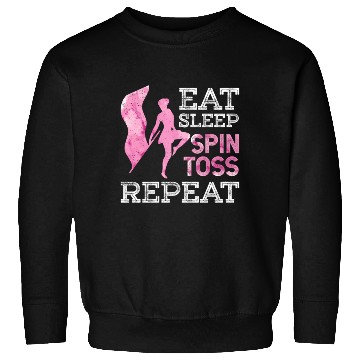 Discover Eat Sleep Spin Toss Repeat Color Guard Winter Marc Sweatshirts