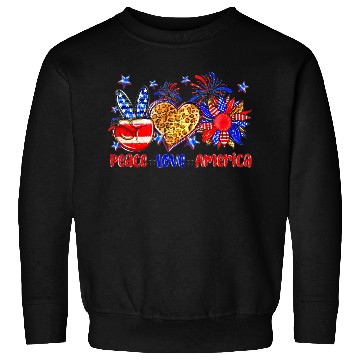 Discover Peace Love America US Flag Fourth Wo 4th Of July P Sweatshirts