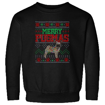 Discover Merry Pugmas Santa Reindeer Pug Farmer Sweatshirts