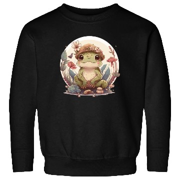 Discover Cute Cottagecore Baby Frog Toad Frog Lovers Sweatshirts