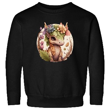 Discover Cottagecore Cute Baby Dragon Floral Fantasy Pet Fl Sweatshirts
