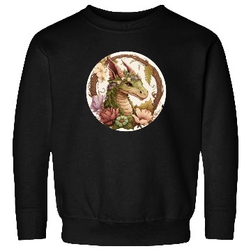 Discover Cottagecore Dragon Cute Fantasy Anime Animal Flowe Sweatshirts