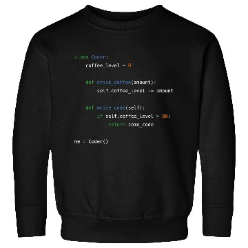 Discover Coffee loving, object oriented python programmer Sweatshirts