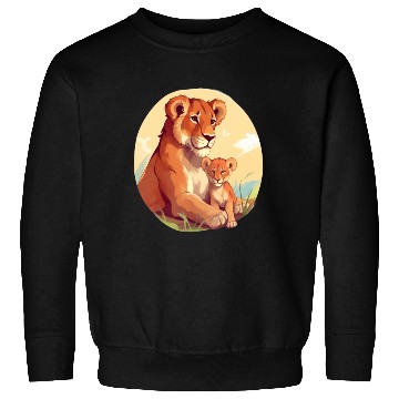 Discover Lion Cub with mother Sweatshirts
