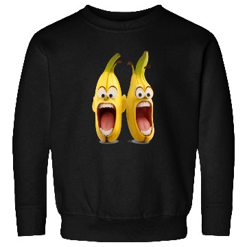 Discover A realistic two bananas with angry face screaming Sweatshirts