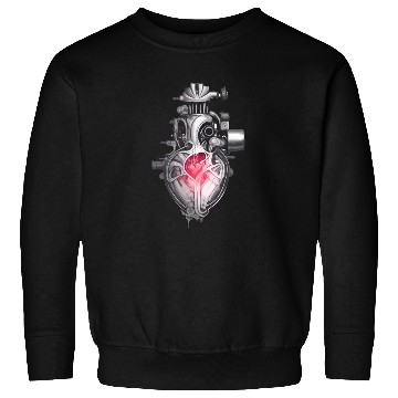 Discover Realistic human heart like car engine ink drawing Sweatshirts