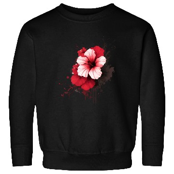 Discover A red hibiscus flower ink drawing Sweatshirts