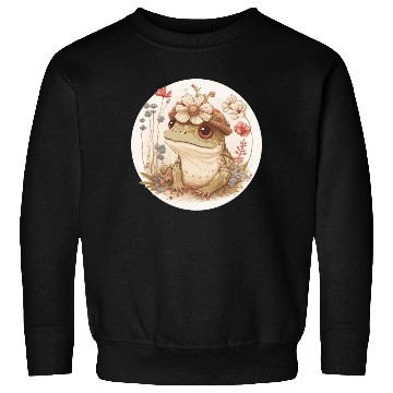 Discover Cottagecore Cute Frog Toad Flower Crown Dark Acade Sweatshirts