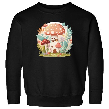Discover Cottagecore Mushroom Toadstool House Cute Forest Sweatshirts