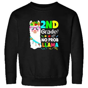 Discover No Prob-Llama 2nd Grade Squad Back To School Teach Sweatshirts