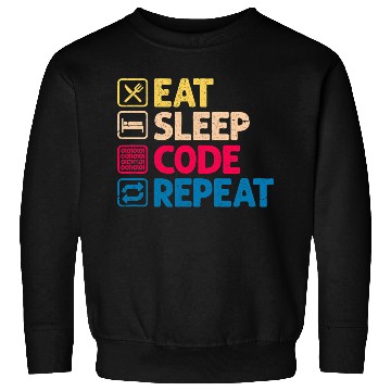 Discover Eat Sleep Code Repeat Funny Binary Programmer Sweatshirts