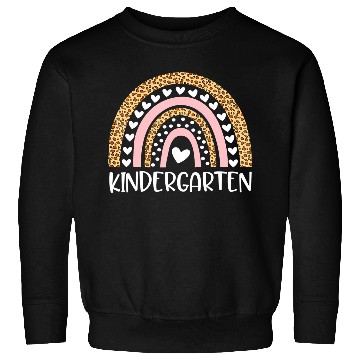 Discover Kindergarten Teacher Leopard Rainbow Teacher Back Sweatshirts