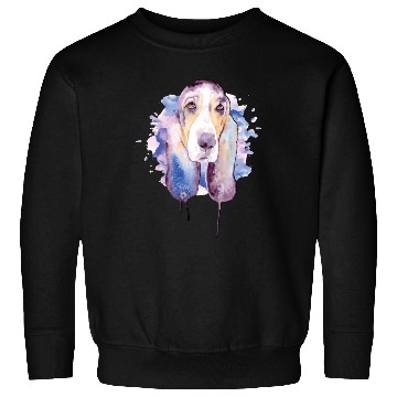 Discover Basset Hound Watercolor Dog Lover Basset Hound Sweatshirts
