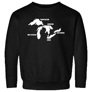 Discover Great Lakes Map Sweatshirts