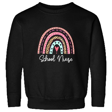 Discover School Nurse Rainbow Leopard Back To School Apprec Sweatshirts