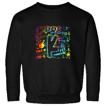 Discover Pre-K Typography Tie Dye Back To School Teacher St Sweatshirts