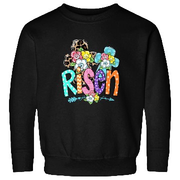 Discover Happy Easter For Christian Mom He Is Risen Leopard Sweatshirts