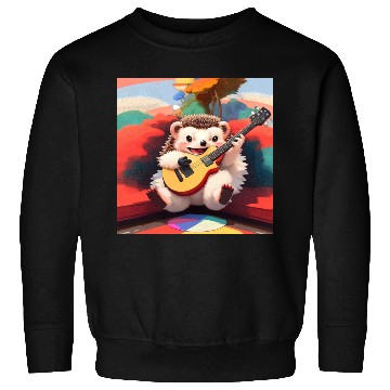 Discover Cute Hedgehog playing Guitar Sweatshirts