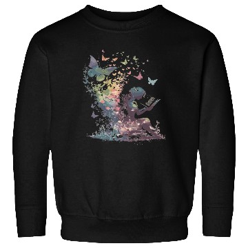 Discover Watercolor Butterfly Fairy Read Book Library Fanta Sweatshirts